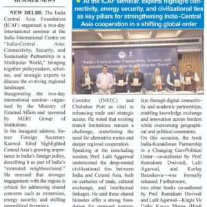 India Must Deepen Central Asia Ties to Strengthen Security, Energy, and Strategic Influence: Kanwal Sibal